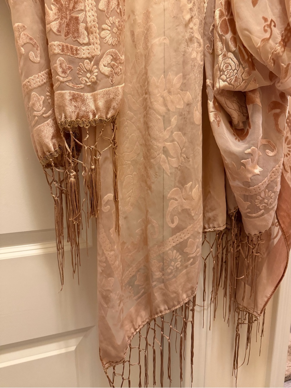 Free People Velvet Burnout Floral Wrap - Blush - Picture 4 of 5